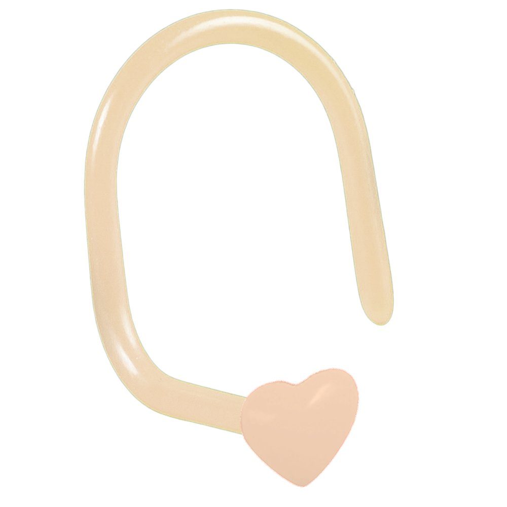 viva-adorno Nasenpiercing 0,8mm Nasenstecker gebogen flexibel Herz Stern Bioflex Kunststoff