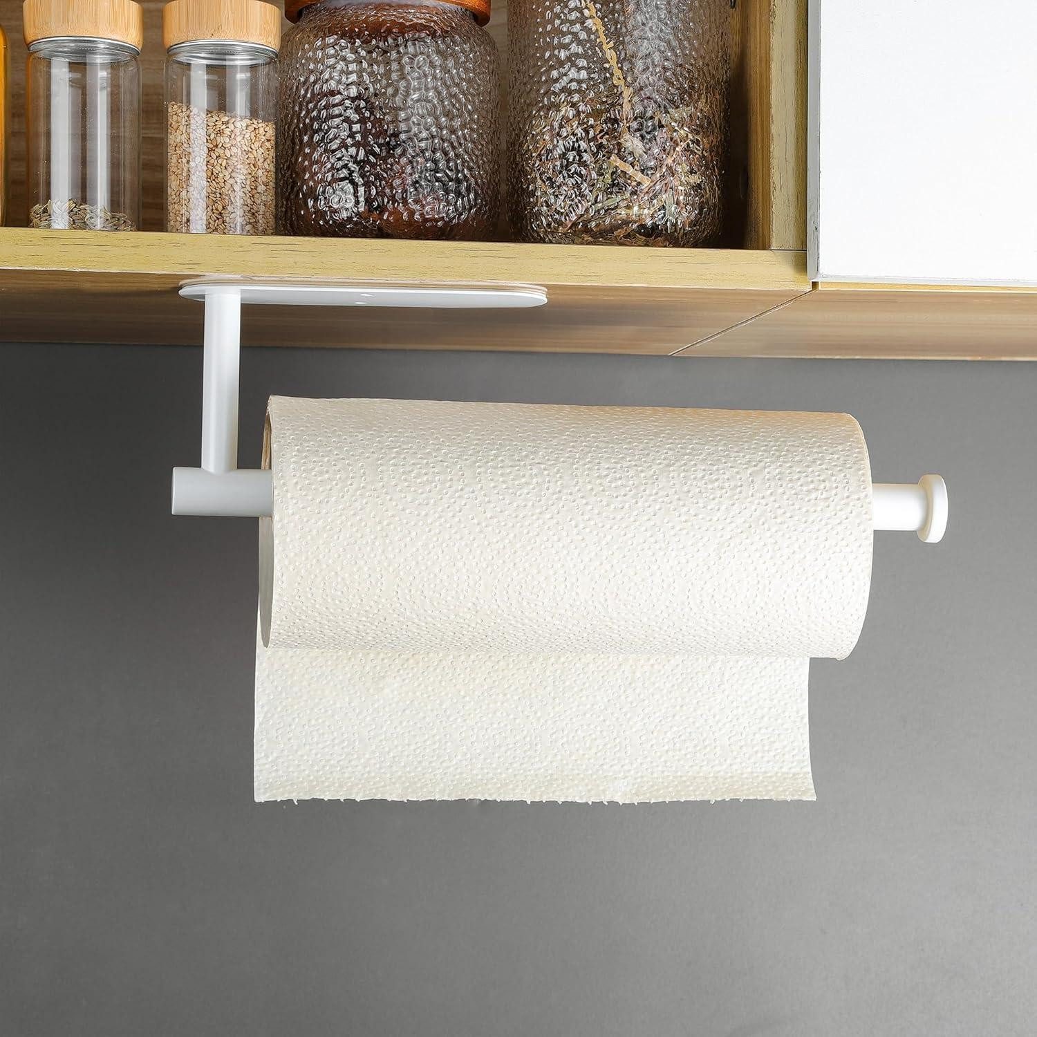 LuxusKollektion Küchenrollenhalter Küchenrollenhalter Selbstklebend Edelstahl Unterschrank Weiß