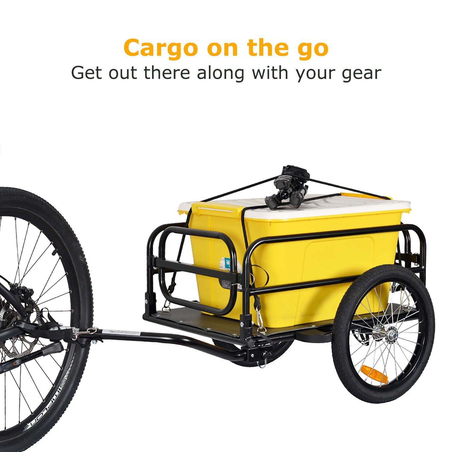 TIGGO Folding Bicycle Cargo Trailer, 70 Liter Capacity, Made of Durable Steel Frame - Large Loading Area up to 70 Liters