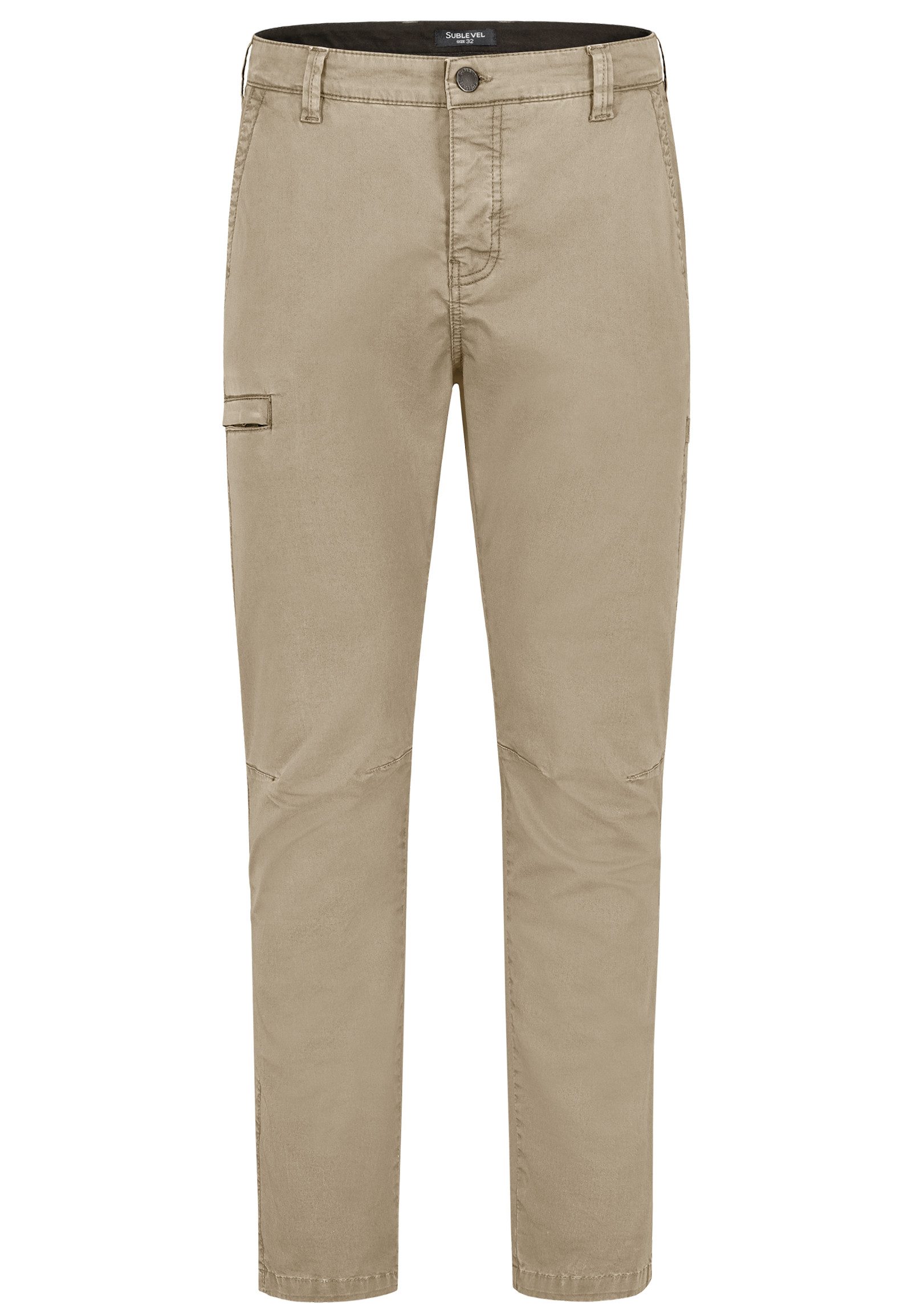 SUBLEVEL Chinohose Cargo- mit Seitentaschen und Reißverschluss Chino Pants günstig online kaufen