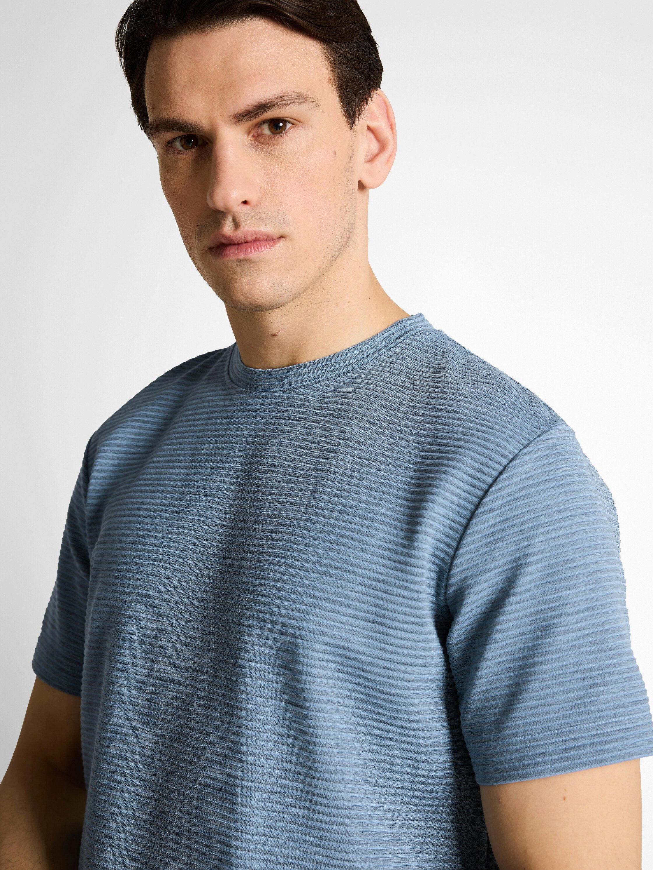 TOM TAILOR Kurzarmshirt Rundhals in Streifen-Optik