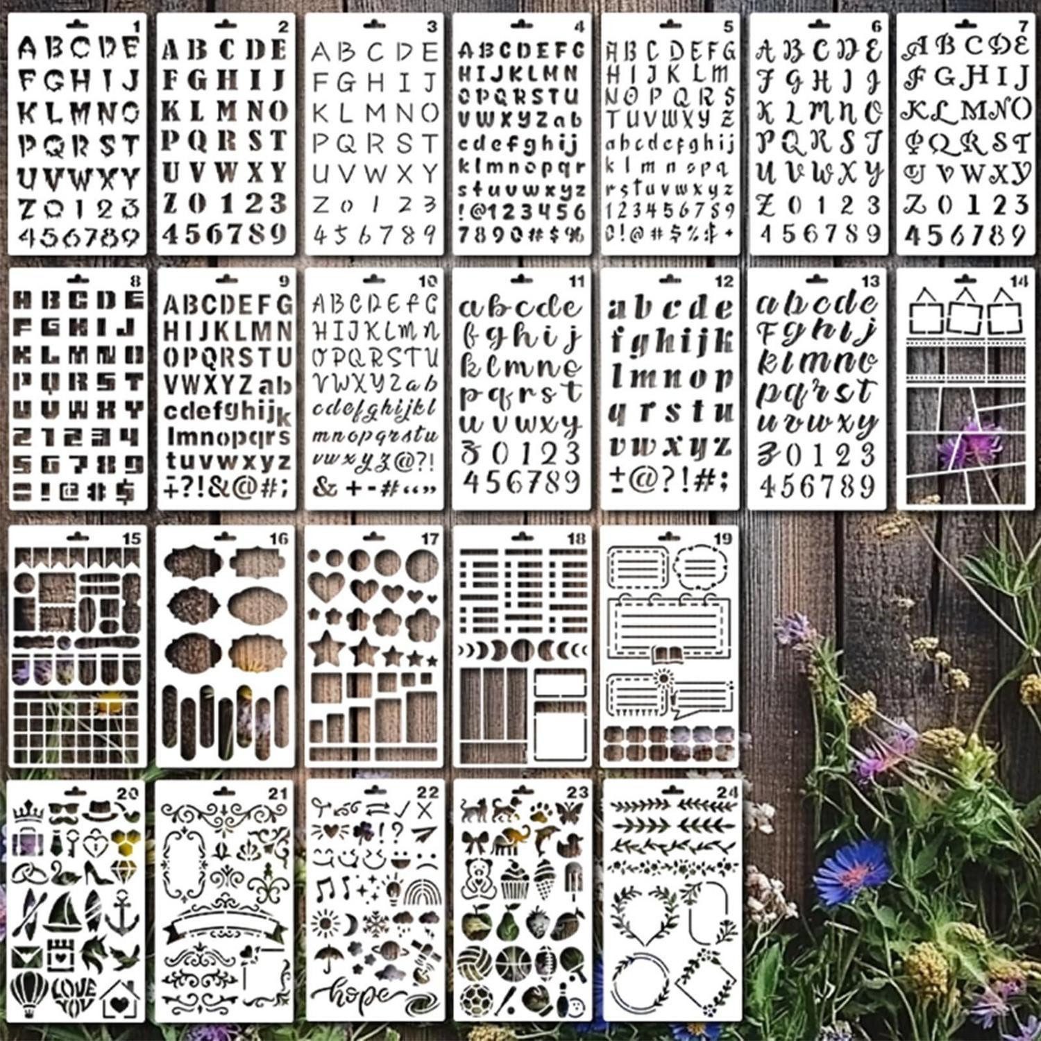LuxusKollektion Zeichenschablone Schablonen Set Buchstaben Zahlen Symbole