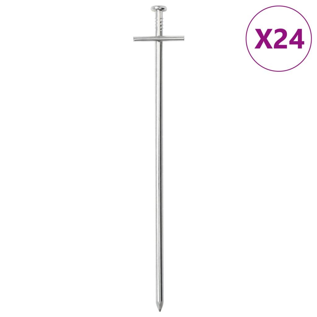 vidaXL Zeltteppiche Zeltheringe 24 Stk. 23 cm Ø6 mm Verzinkter Stahl