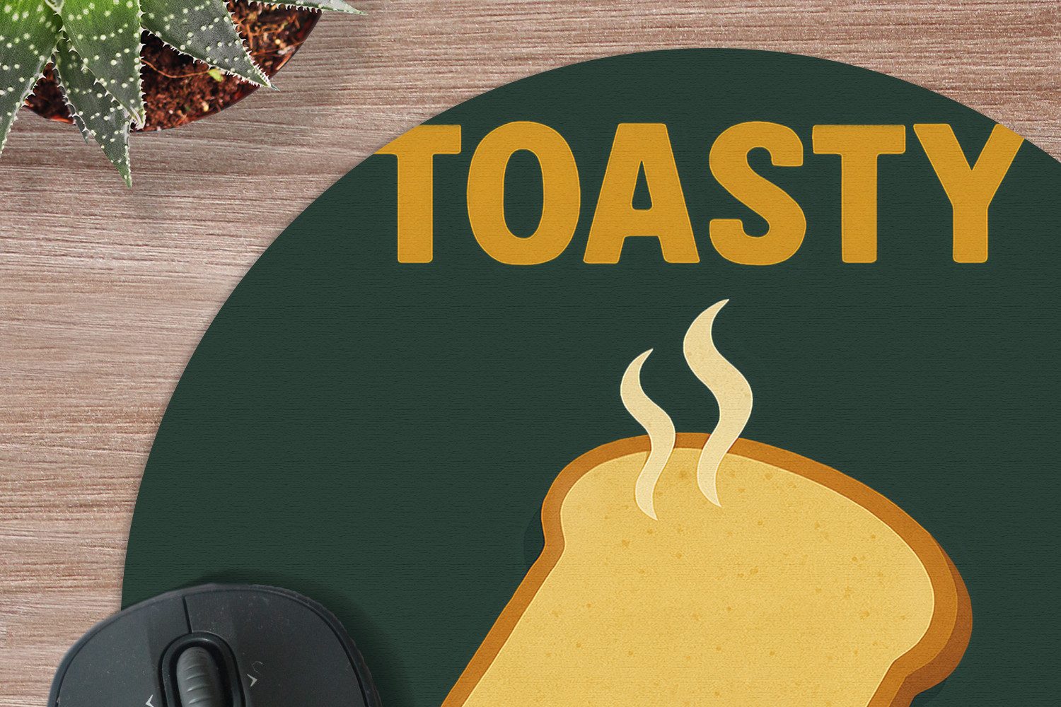 MuchoWow Mauspad Brot - Toast - Grün - Minimalistisch (1-St), Büro für Tastatur und Maus, Mousepad Gaming, Rund 20x20 cm