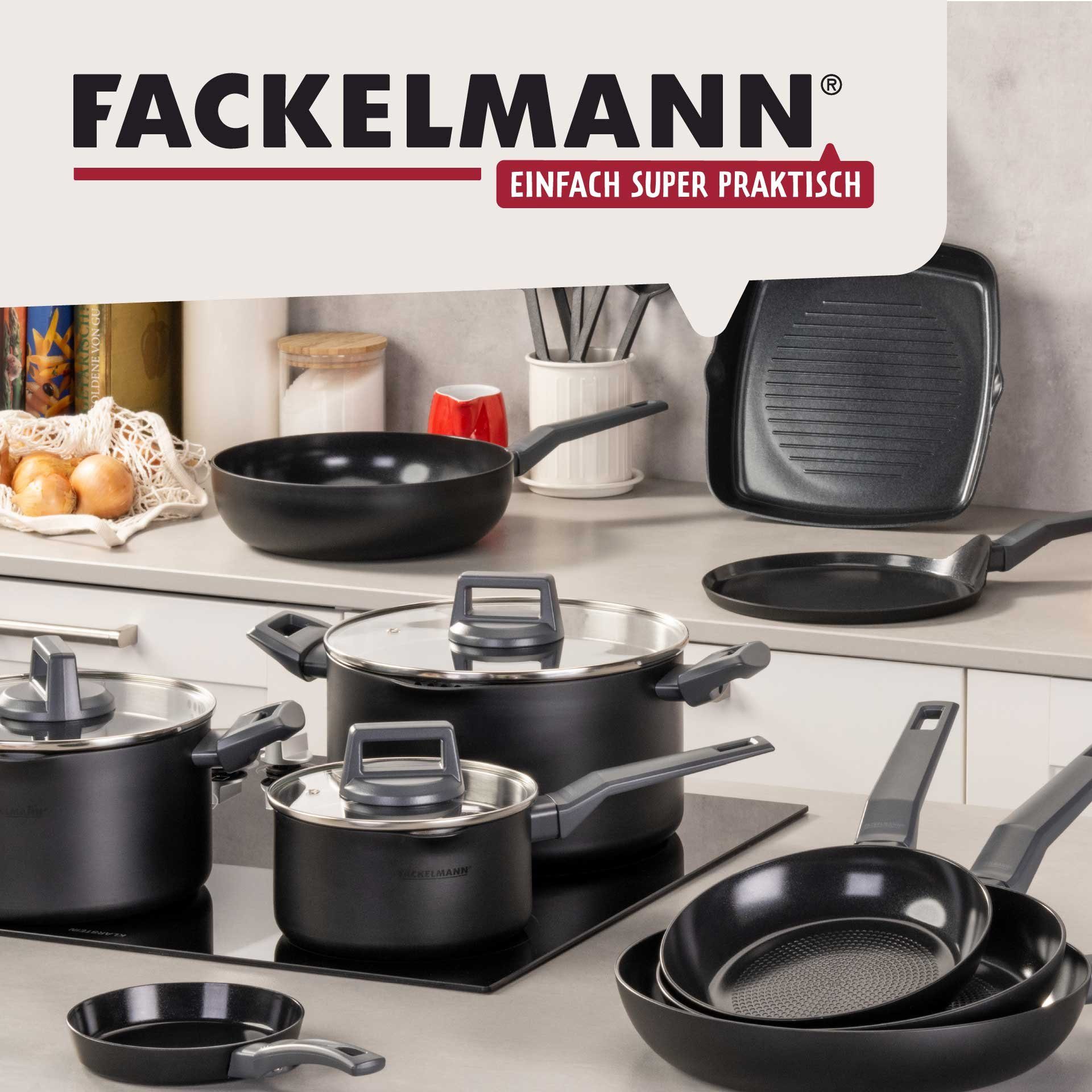 FACKELMANN Grillpfanne 28cm Statement – Keramik-Antihaft, Recyceltes Aluminium, Induktion