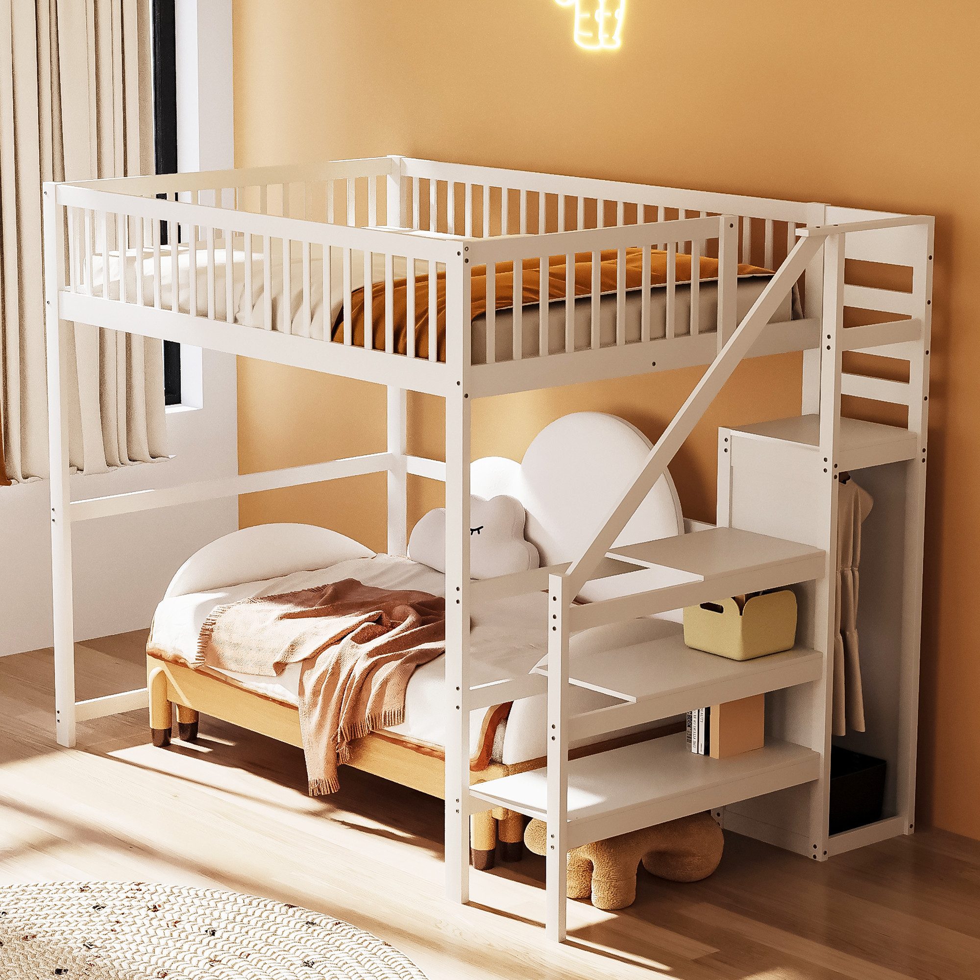 HAUSS SPOLE Hochbett 140x200 mit Treppe, günstig online kaufen
