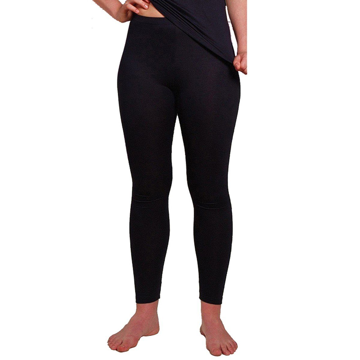 Leggings Damen HERMKO aus schwarz Legging 1720 Bio-Baumwolle 100%