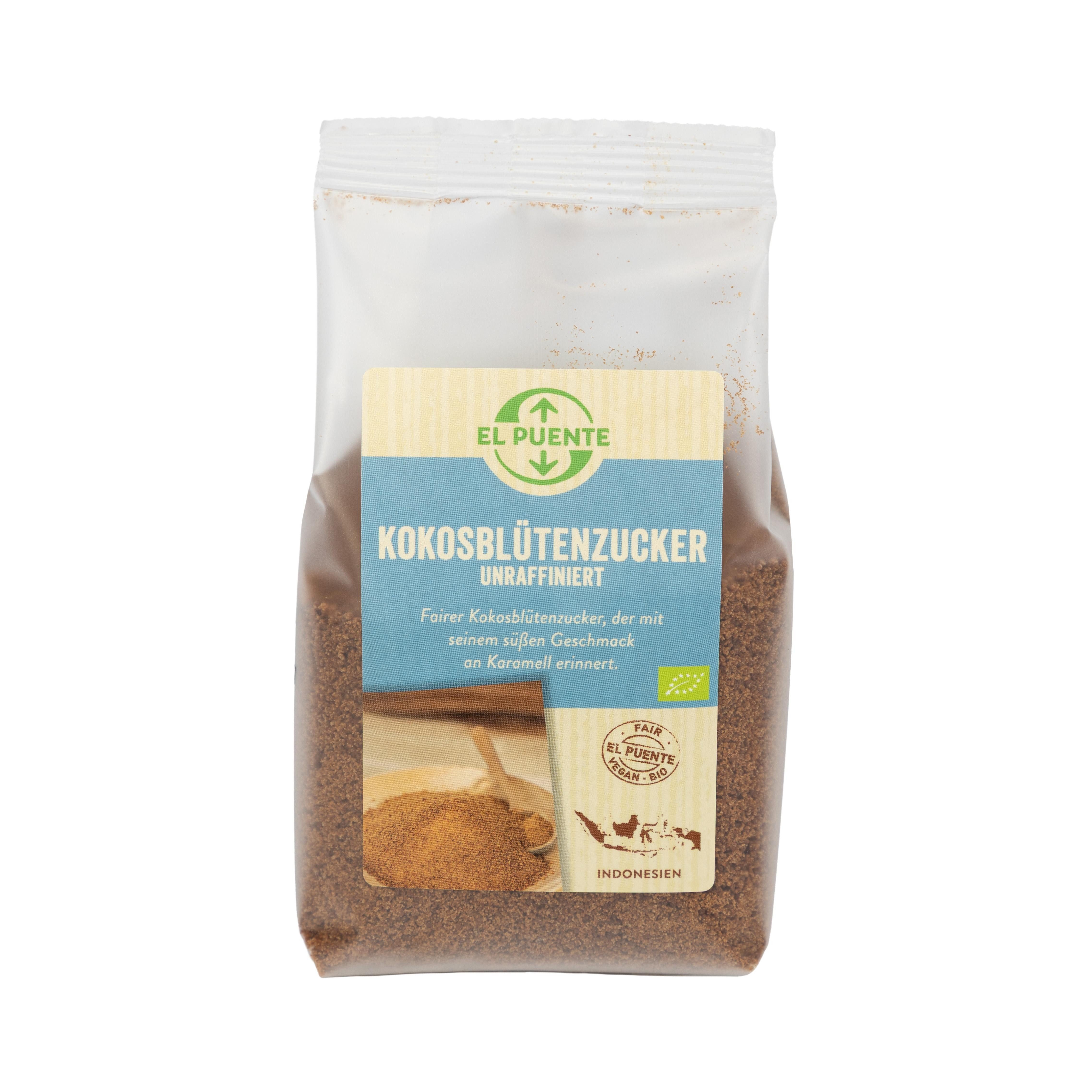 El Puente Zucker Bio-Kokosblütenzucker unraffiniert feinkörnig, Fair Trade, Vegan, Handmade