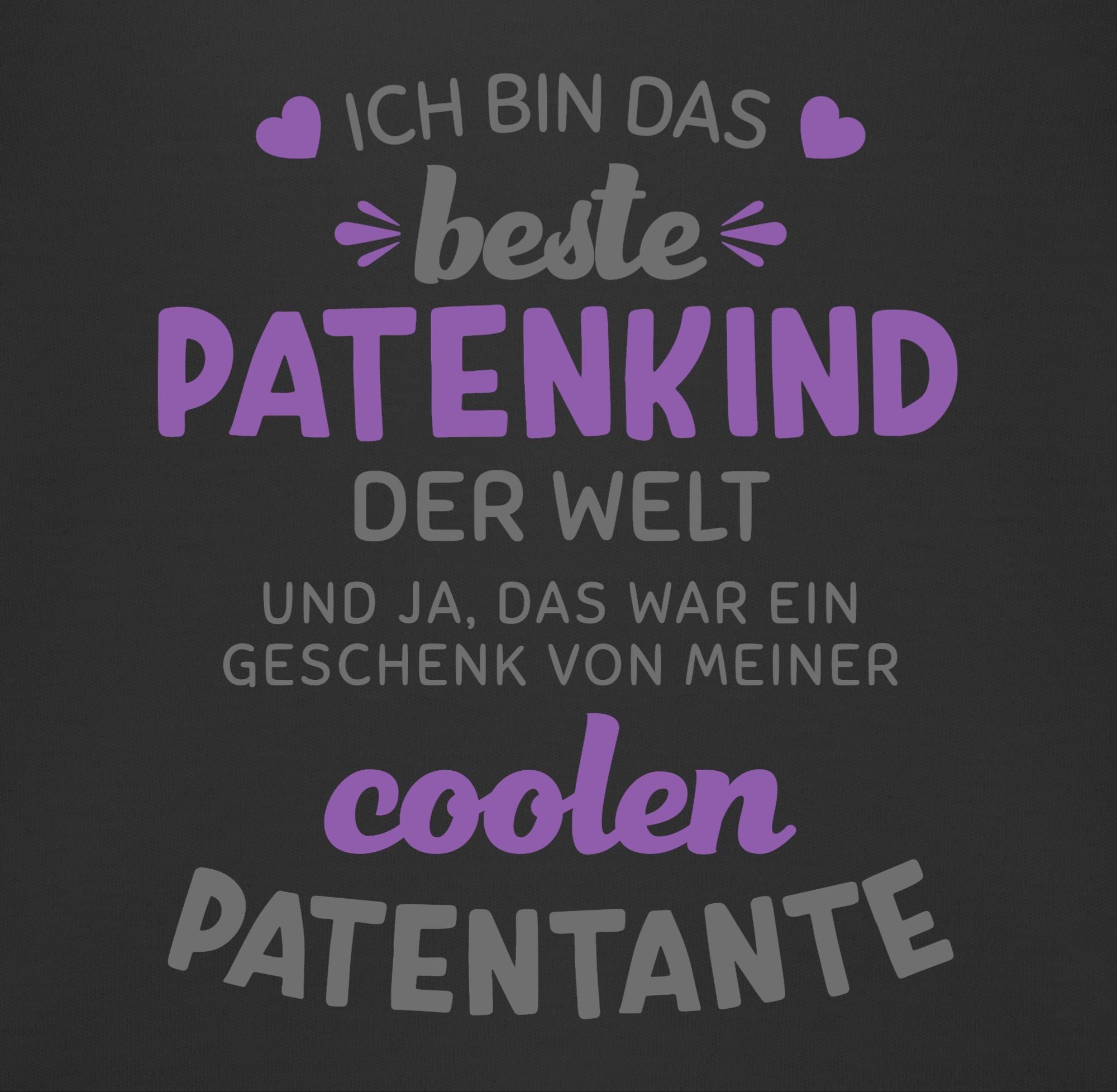 Shirtracer Lätzchen Ich bin das beste Patenkind der Welt grau/lila, Patentante