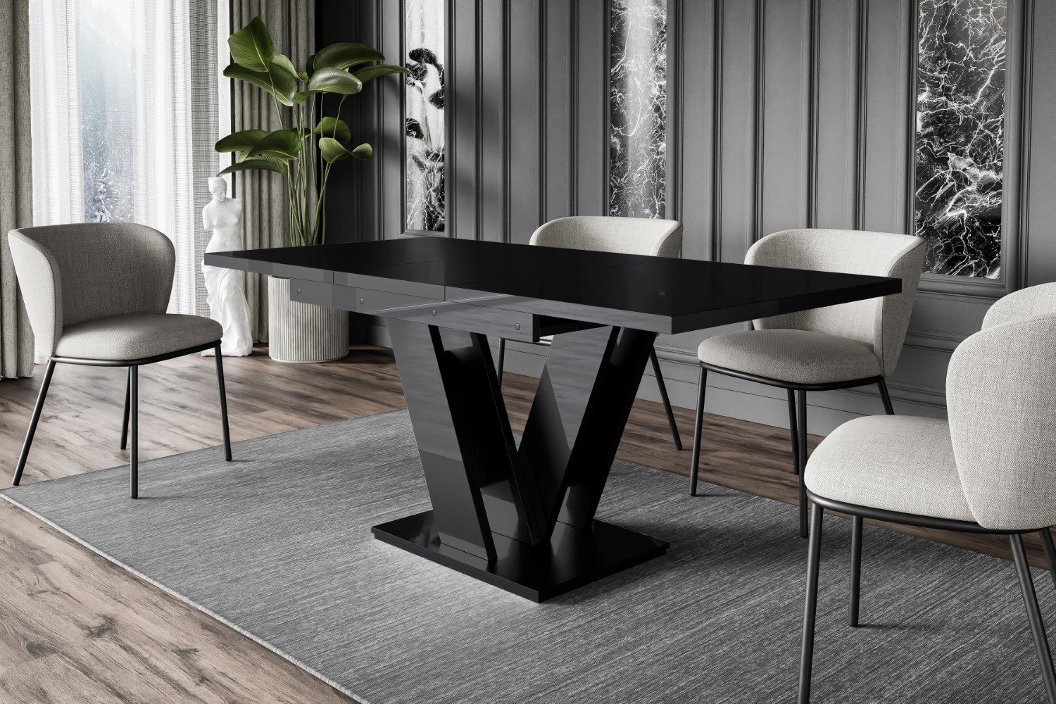 ALTDECOR Esstisch ASIV (Esstisch ausziehbar, Esszimmertische, Tisch Wohnzimmertisch), Esszimmertisch ausziehbar 120 - 160 x 80 x 75 cm