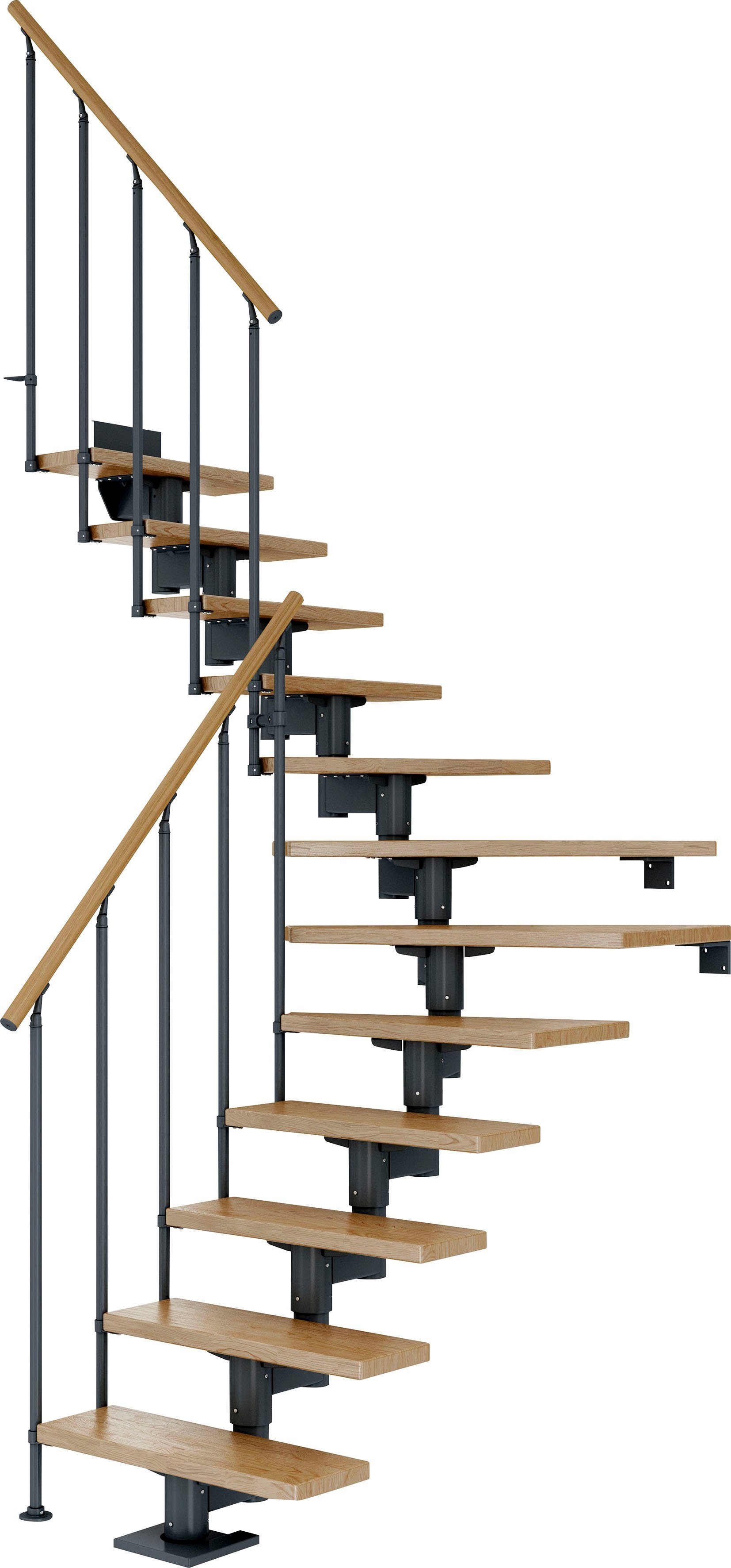 Dolle Mittelholmtreppe Cork, für Geschosshöhen bis 292 cm, Stufen offen | Treppen