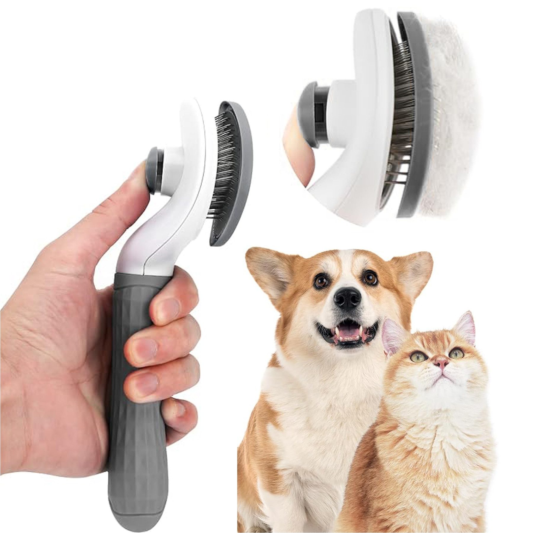 Fellbürste Hundebürste und Katzenbürste für Katzen,Hunden und Welpen mit Kurzhaar