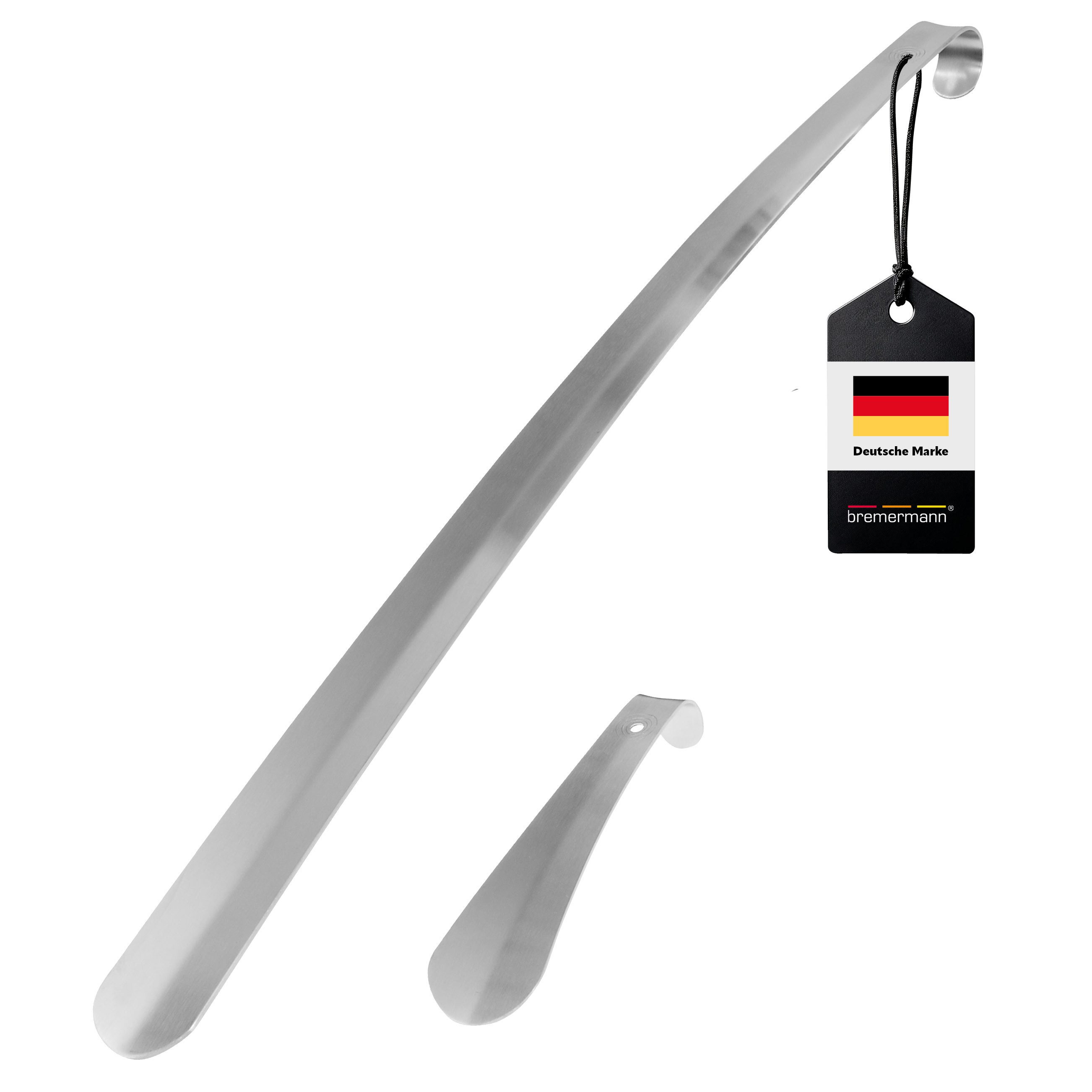 bremermann Schuhlöffel Schuhlöffel, Schuhanzieher 2er Set, 16 und 58 cm, aus Edelstahl