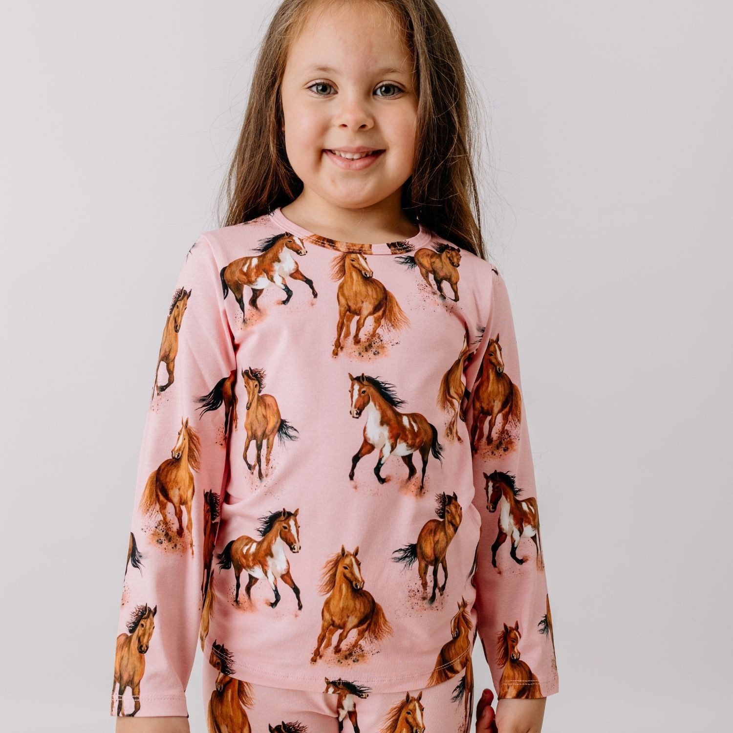 Walkiddy Langarmshirt Walkiddy Pferde Kinder Bio Baumwolle GOTS Rosa - Bio Baumwolle,GOTS, Kinderbekleidung,nachhaltige Klamotten