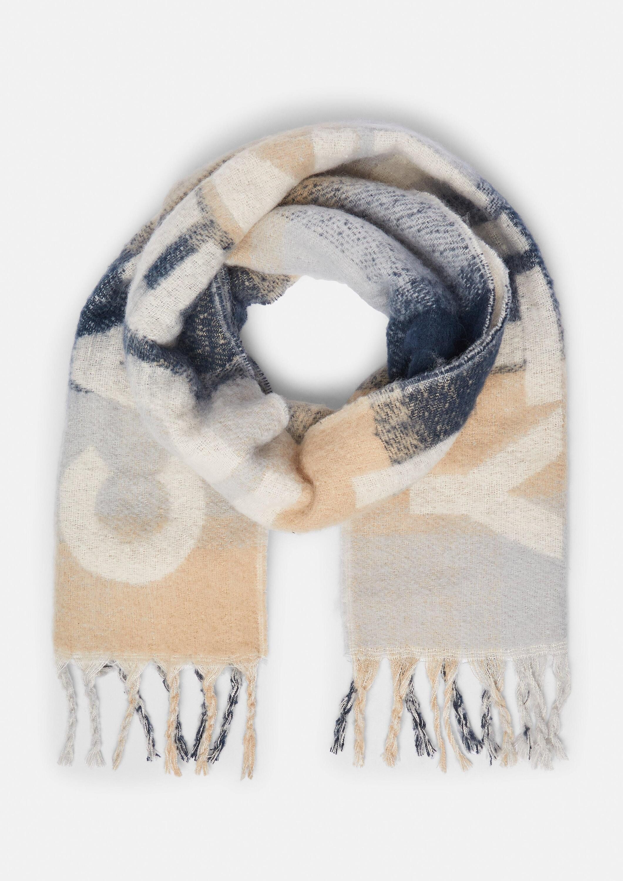 comma Schal Tuch, Weicher Jacquard-Schal mit Fransen