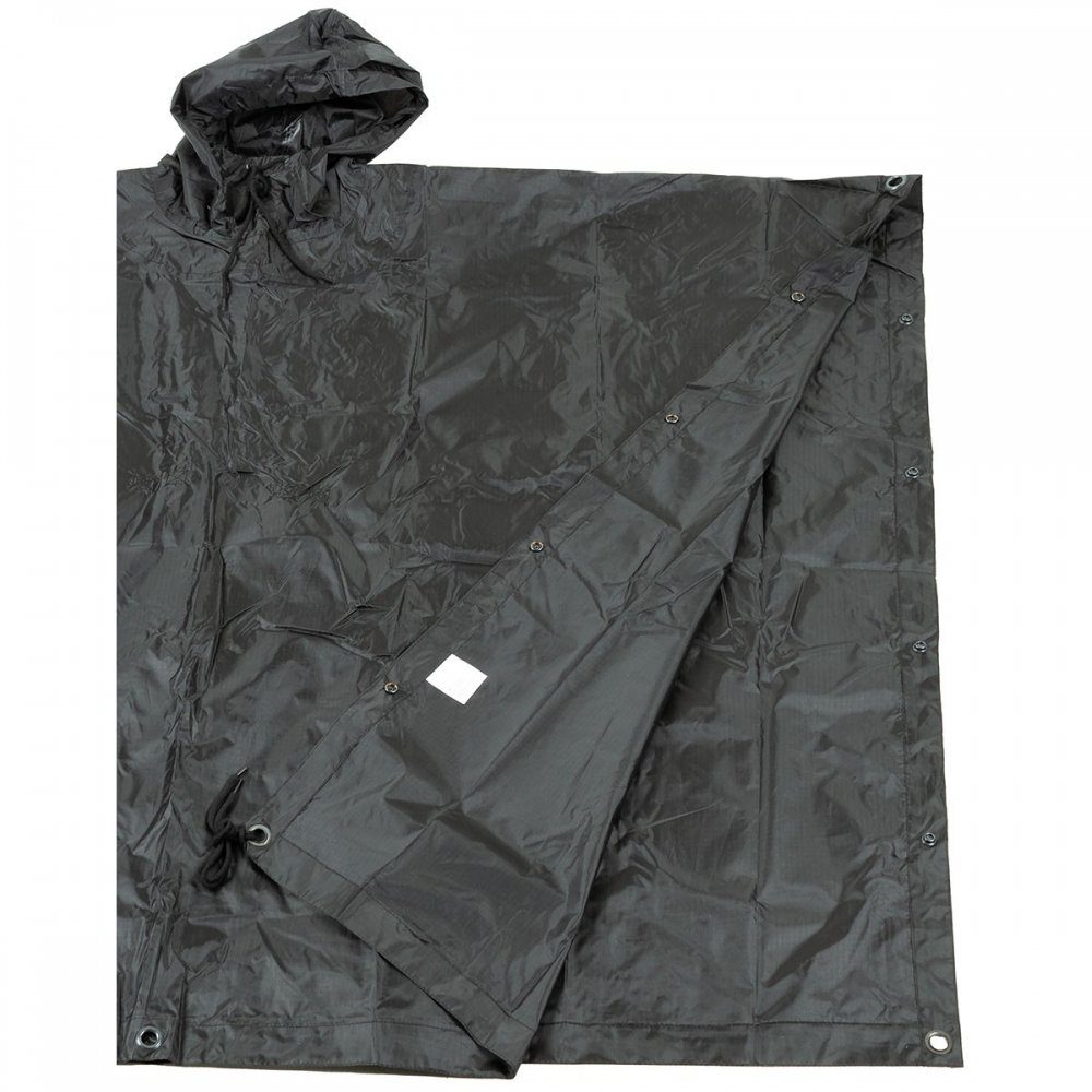 MFH Regenponcho US Poncho, Rip Stop, Mod., schwarz, Gr. 144 x 223 cm günstig online kaufen