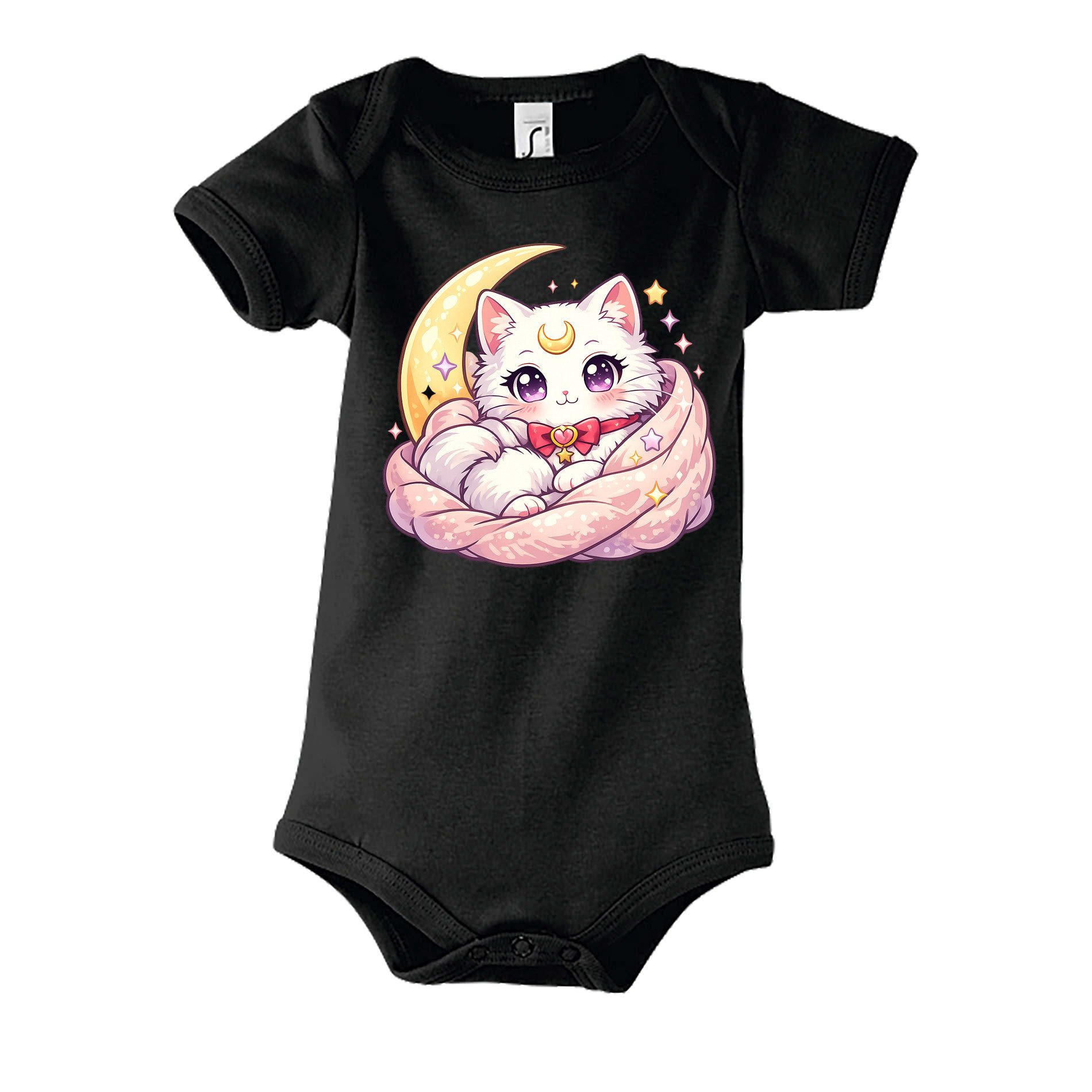 Blondie & Brownie Strampler Baby Body Katze Mond Manga Anime Süßes Kätzchen Strampler Design Art CatMoonKawaii Babybody Sternkatze