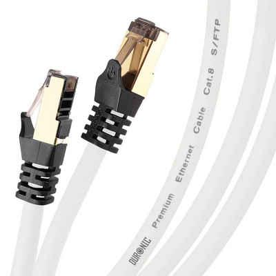 Duronic LAN-Kabel, CAT8 WE 1,5 m Ethernet-Kabel, 40 Gbps Netzwerkabel, RJ45 LAN Kabel