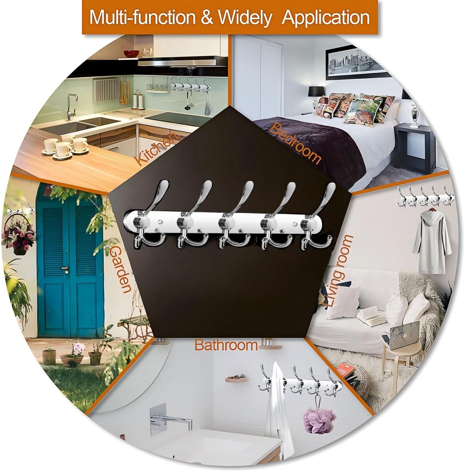 Refined Living Garderobenhaken Garderobenleiste Wand,Handtuchhaken,Hakenlei günstig online kaufen