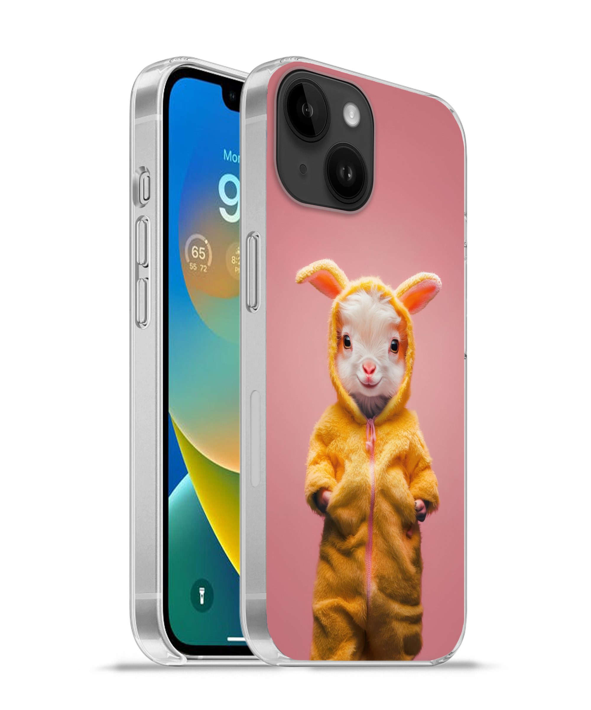 MuchoWow Handyhülle für Apple iPhone 14 Kostüm - Ziege - Osterhase, Smartphone-Bumper, Print, Handy Schutzhülle Dünn
