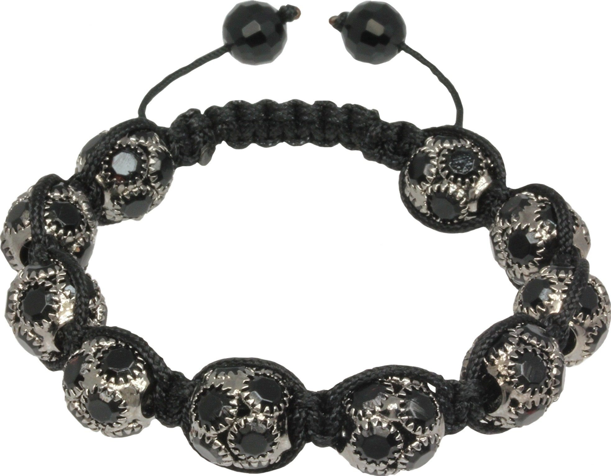 SilberDream Armband SilberDream Shamballa Armband silber (Armband), Damen Armband (Shamballa Kugeln) ca. 18cm, ca. 23cm, Farbe: schwarz