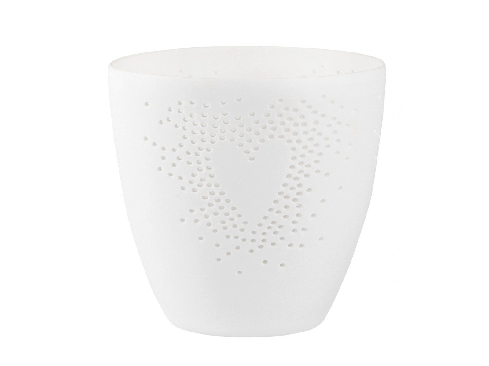 räder design stories Teelichthalter Poesielicht Herz weiß 9cm