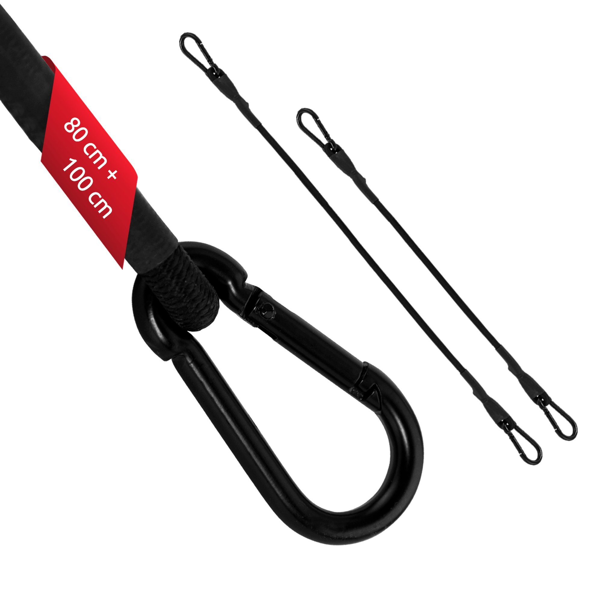 Spanngurt 2x Spanngummi mit Karabiner 1x 100cm + 1x 80cm in