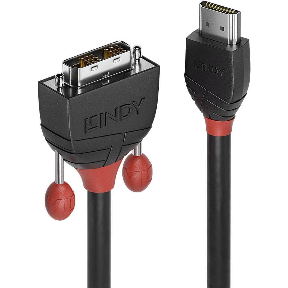 Lindy 0.5m HDMI an DVI Kabel, Black Line 36270 HDMI-Kabel, (0.50 cm)