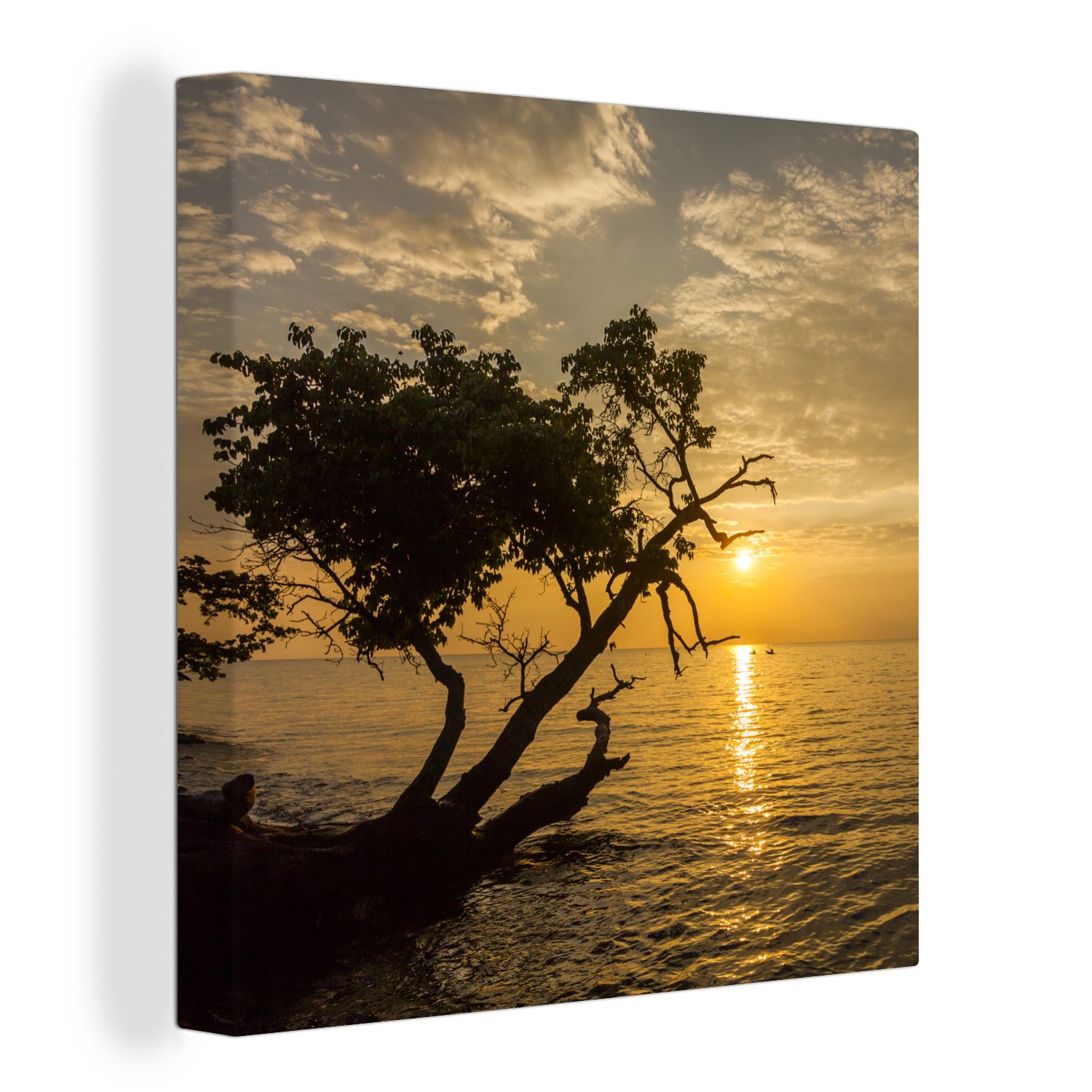 OneMillionCanvasses® Leinwandbild Die Sonne geht am Horizont von Ko Chang unter, (1 St), Leinwand Bilder für Wohnzimmer Schlafzimmer