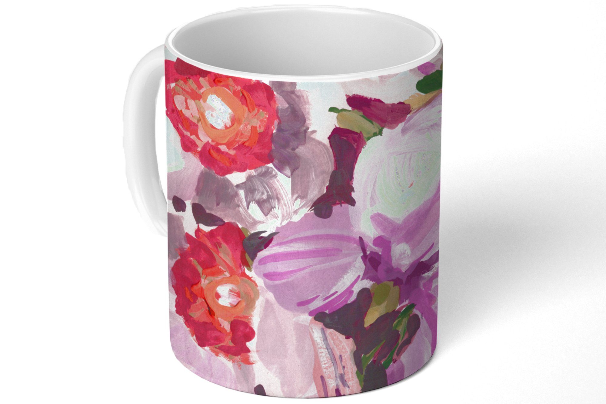 Rosa Orchidee - Keramik, Blumen Botanisch, - Kaffeetassen, Becher, Teetasse, - Geschenk Tasse MuchoWow Teetasse,