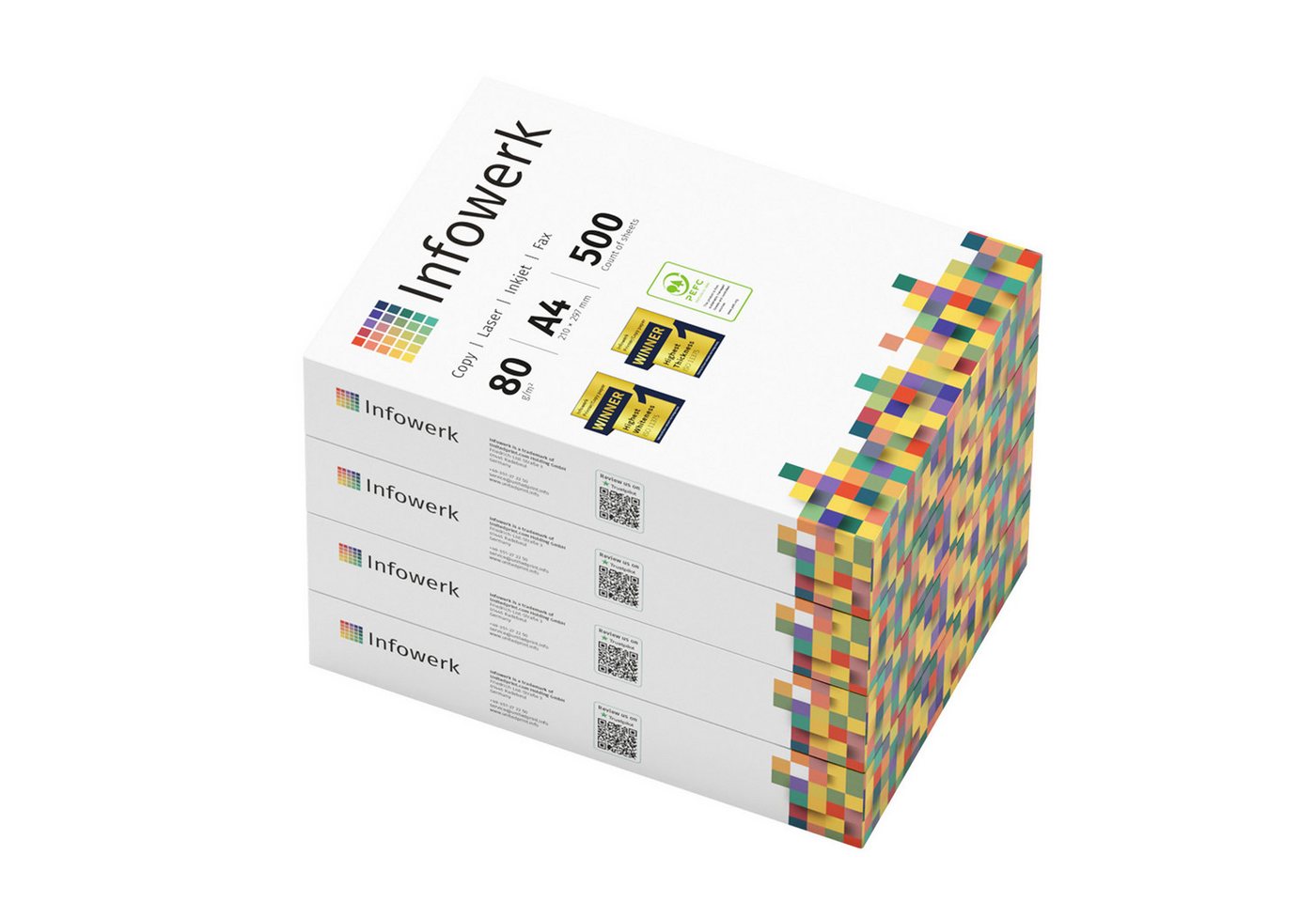 Thumbnail - Infowerk Druckerpapier Kopierpapier 2000 Blatt A4 80g Premium Weiß Testsieger PEFC, PEFC-Zertifikat (GFA-PEFC-COC-500582...