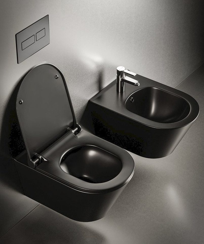 Sapho Bidet AVVA Hänge-Bidet 35,5x53cm, Schwarz matt, Klassisch