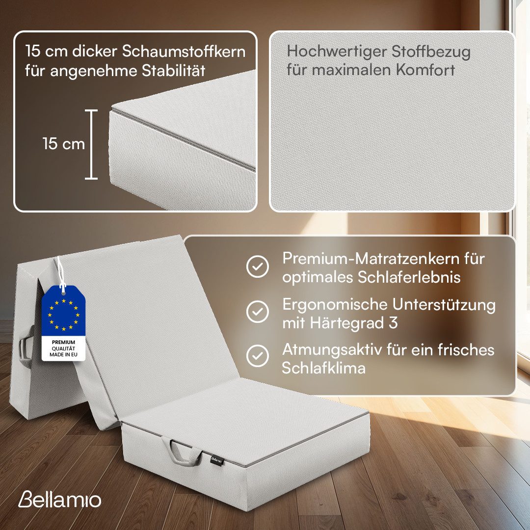 Klappmatratze Lomme, Bellamio, 15 cm hoch, (Gästematratze mit Tragegriffen, günstig online kaufen