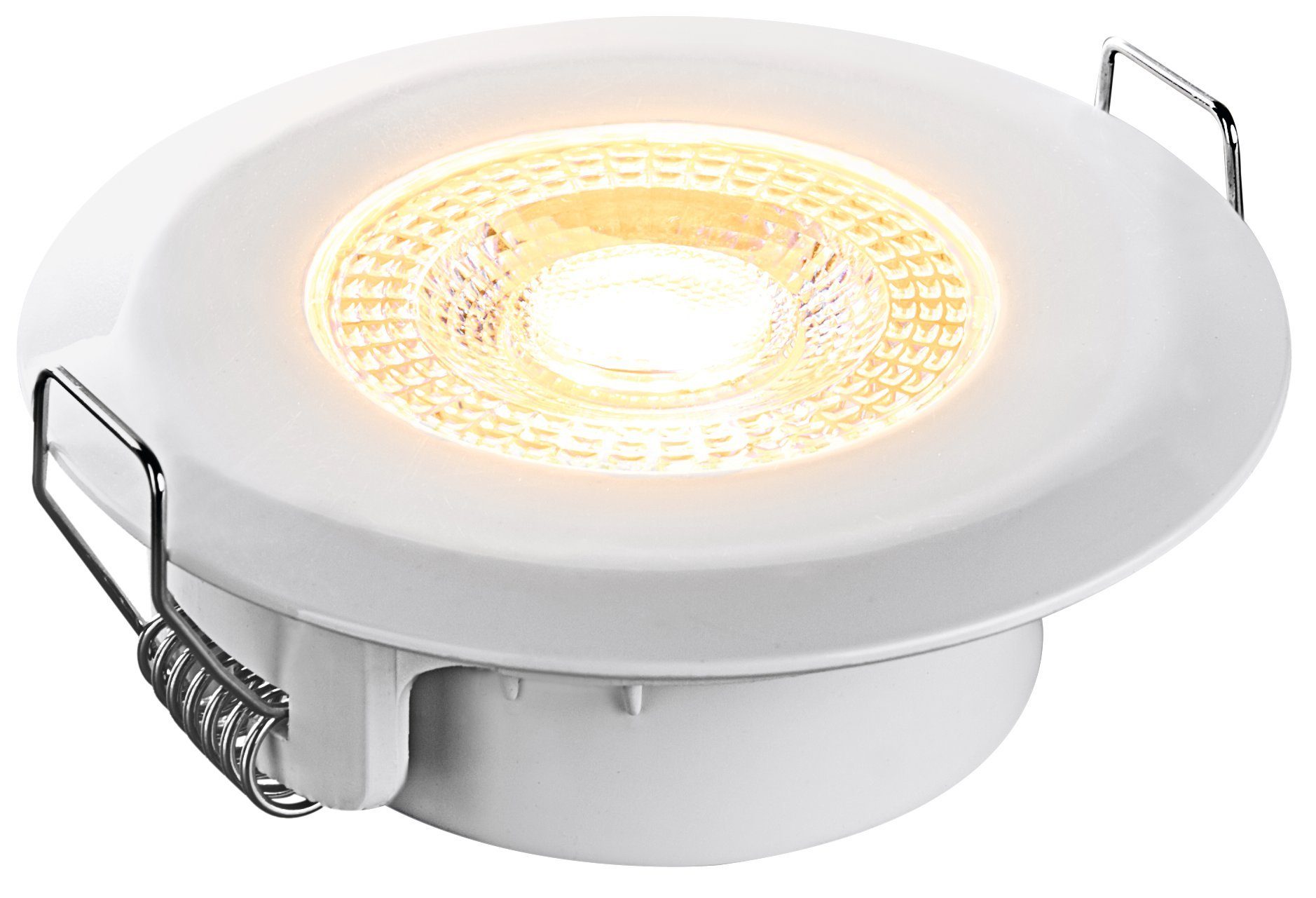 Feuchträume integriert, LED geeignet für Dimmfunktion, DL7202, Einbaustrahler LED Warmweiß, Downlight, fest Einbauleuchte, HEITRONIC