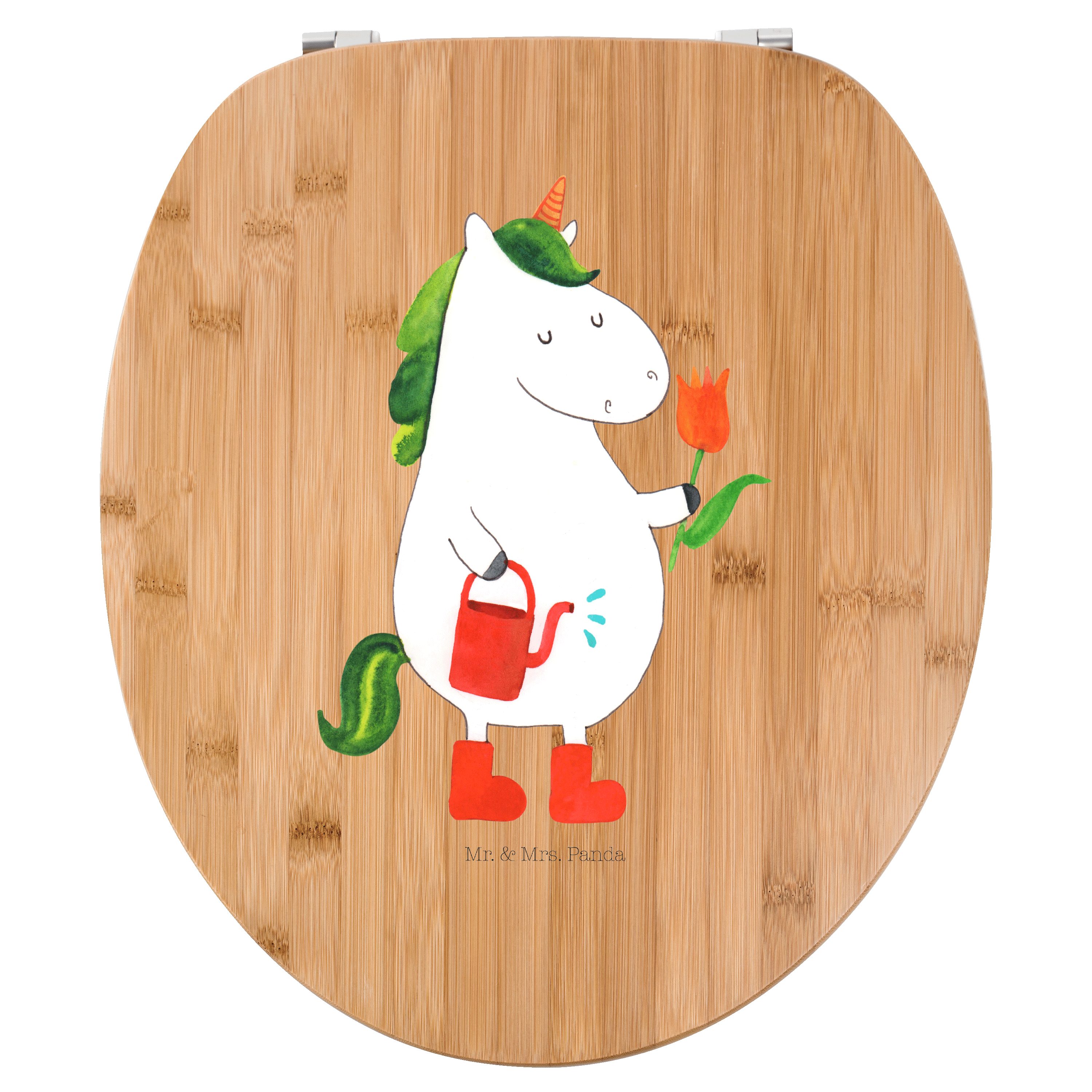 Mr. & Mrs. Panda WC-Sitz Einhorn Gärtner, Toilettendeckel, Transparent, Toilettendeckel, klo d (Packung), Klodeckel wc deckel mdf Motiv Toilettendeckel