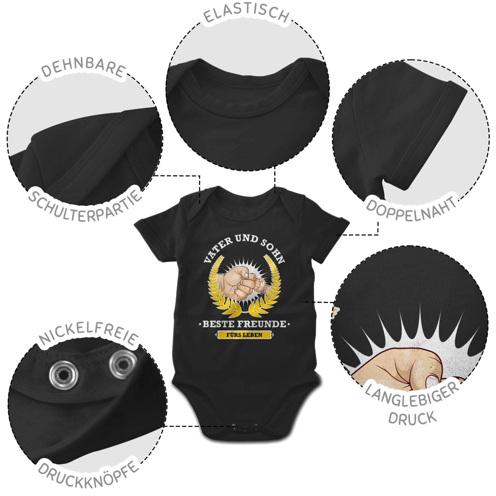 Leben Shirtbody Baby Vater Shirtracer Sohn Schwarz fürs Vatertag Freunde Geschenk 1 und beste -