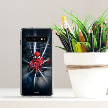 DeinDesign Handyhülle Marvel Kinofilm Spider-Man Webs In Action, Samsung Galaxy S10 Silikon Hülle Bumper Case Handy Schutzhülle
