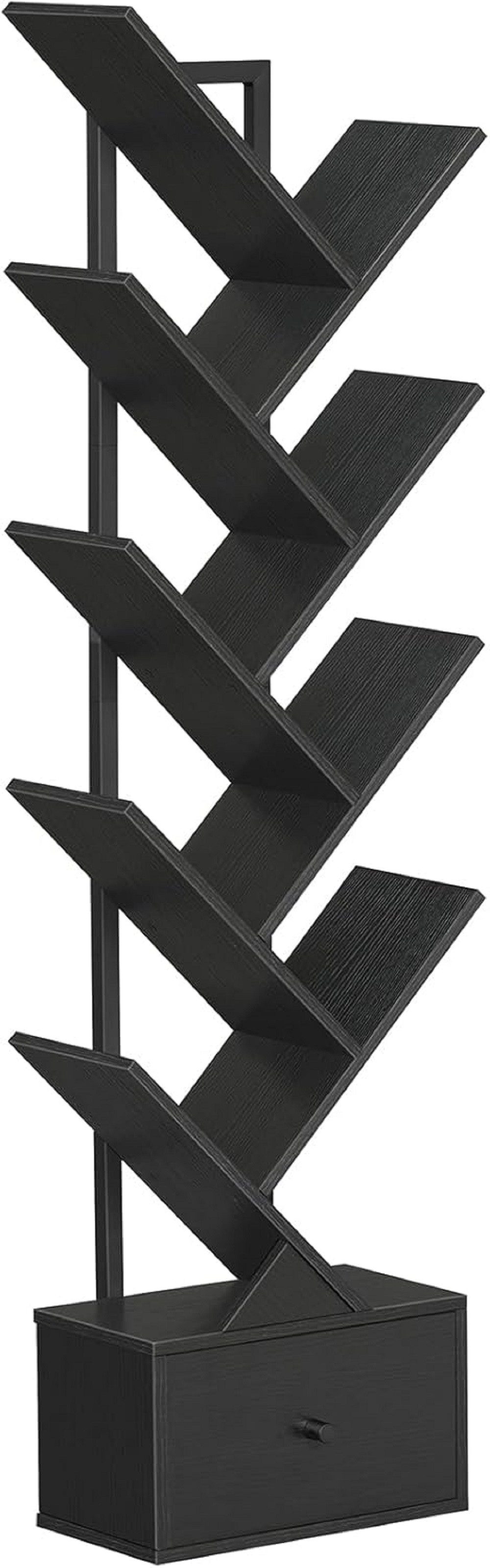 Hoobro Bücherregal, Standregal mit 9 Ebenen, Bücherturm Freistehend, für Wohnzimmer, Schlafzimmer, Heimbüro