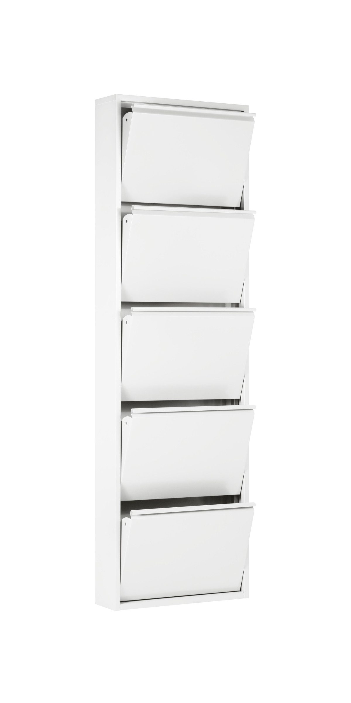 PREISBRECHER Schuhkipper WIT, in Weiß, Lackiert, Metall montiert - 50x172x15cm (BxHxT)