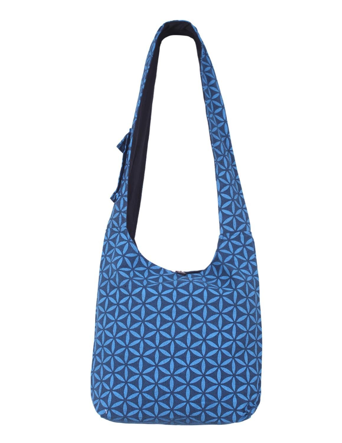 Vishes Shopper Umhängetasche Schultertasche Facetten Blumen, günstig online kaufen