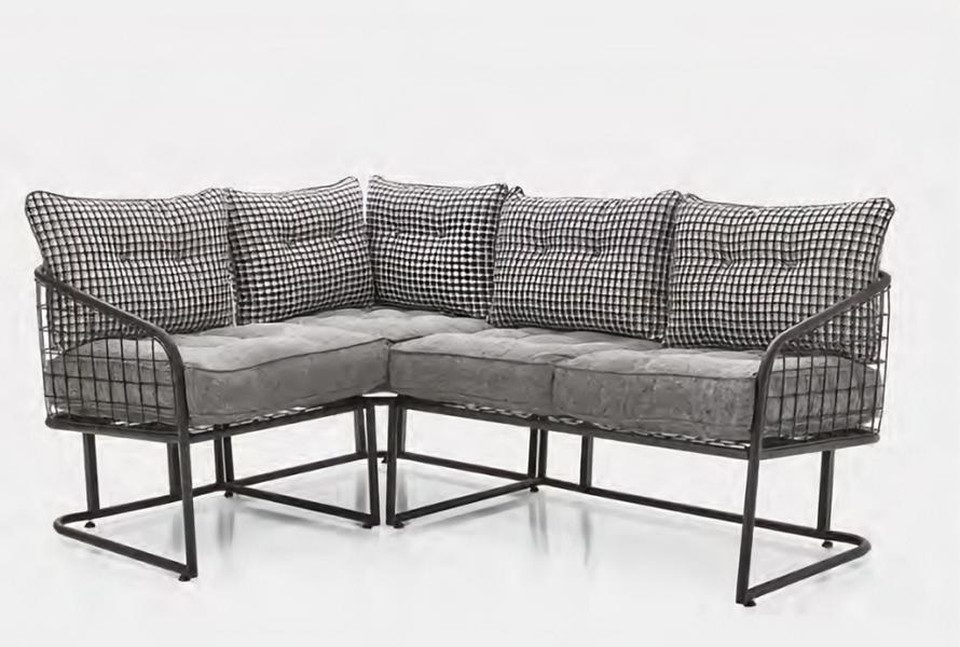 Xlmoebel Gartensofa L-förmiges Sofa mit Eckcouch, Sitzgruppe und Kissen für Esszimmer und, Hergestellt in Europa