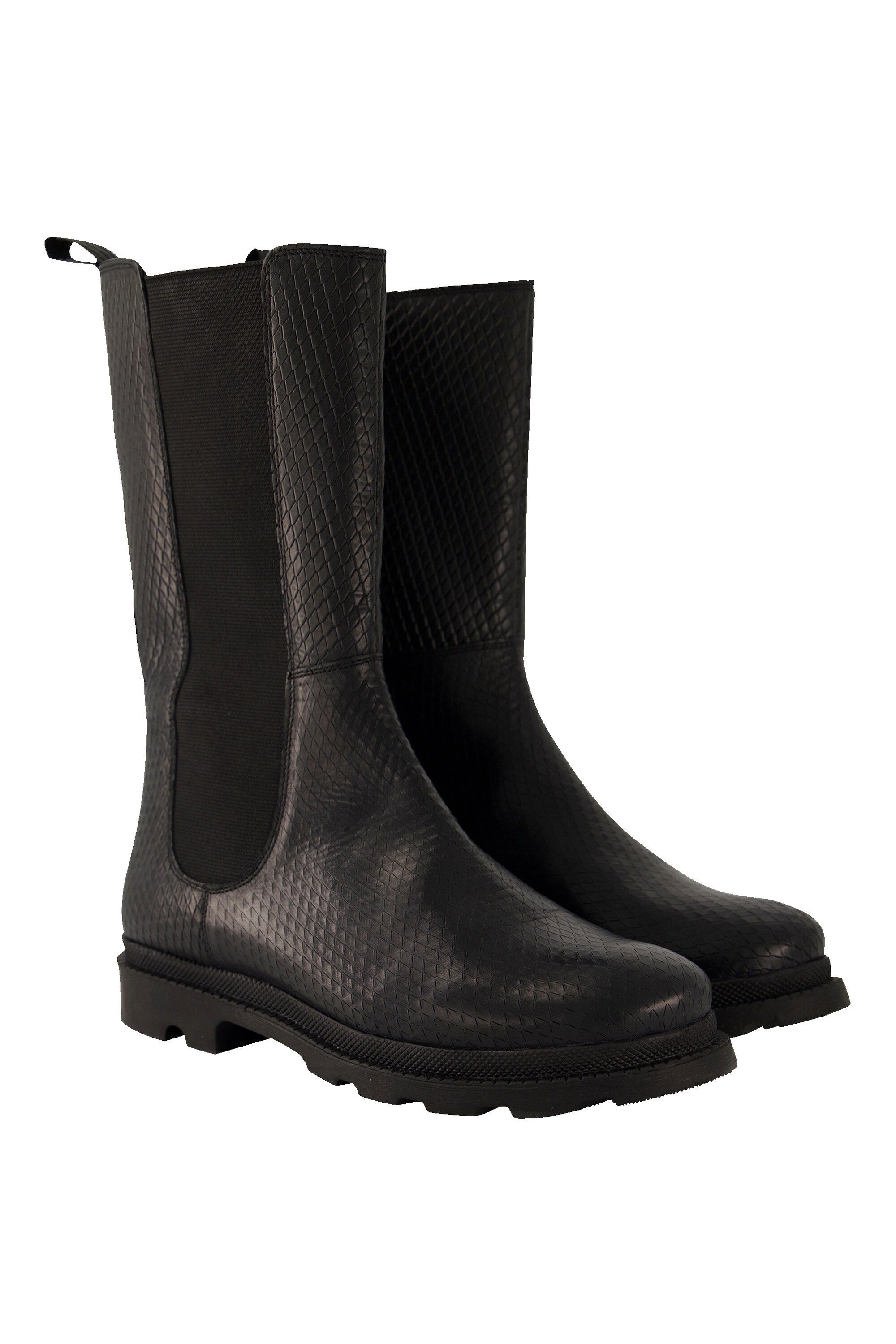 Ulla Popken Leder-Stiefeletten Schlangenprägung Zipper Weite H Stiefel günstig online kaufen