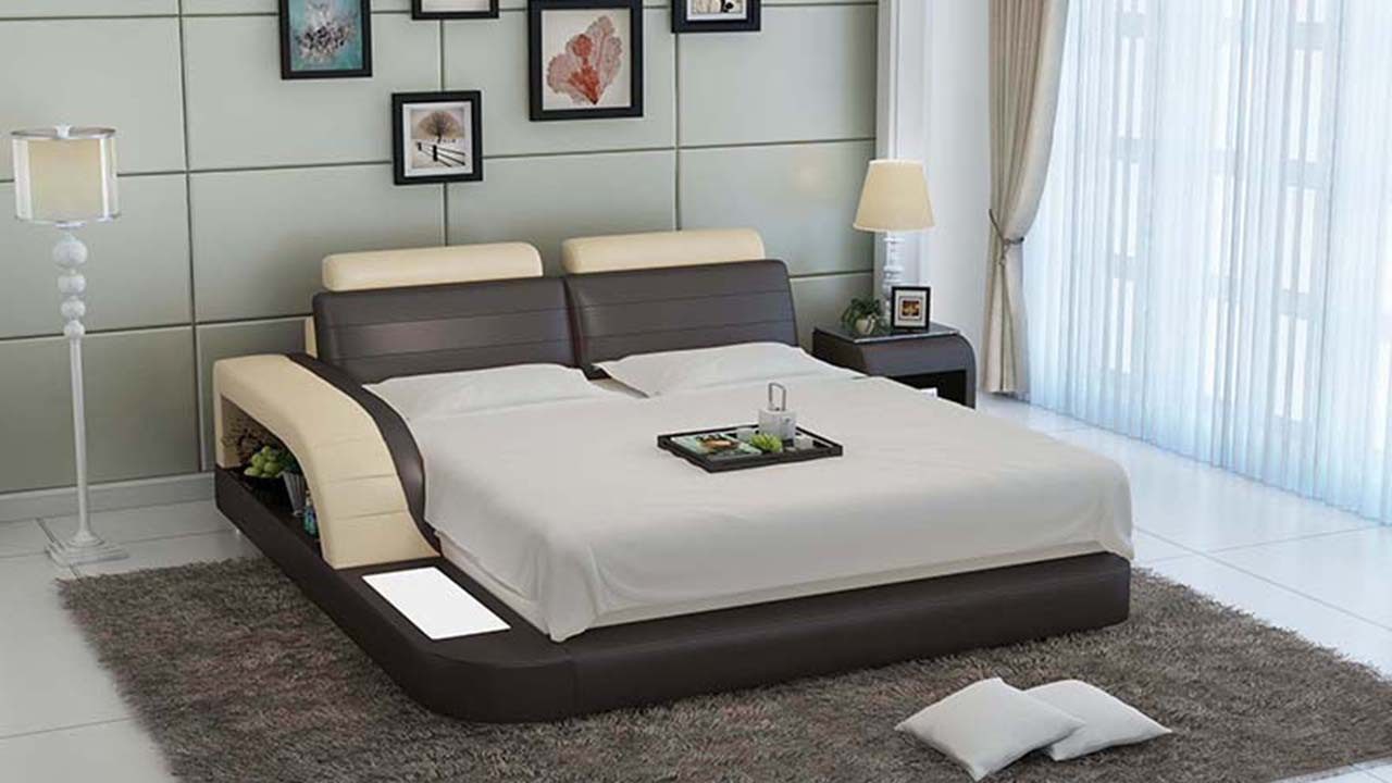 Xlmoebel, Wasserbett Luxus Doppelbett mit Lederpolsterung und integriertem Wasserbett, (Wasserbett), Hergestellt in Europa