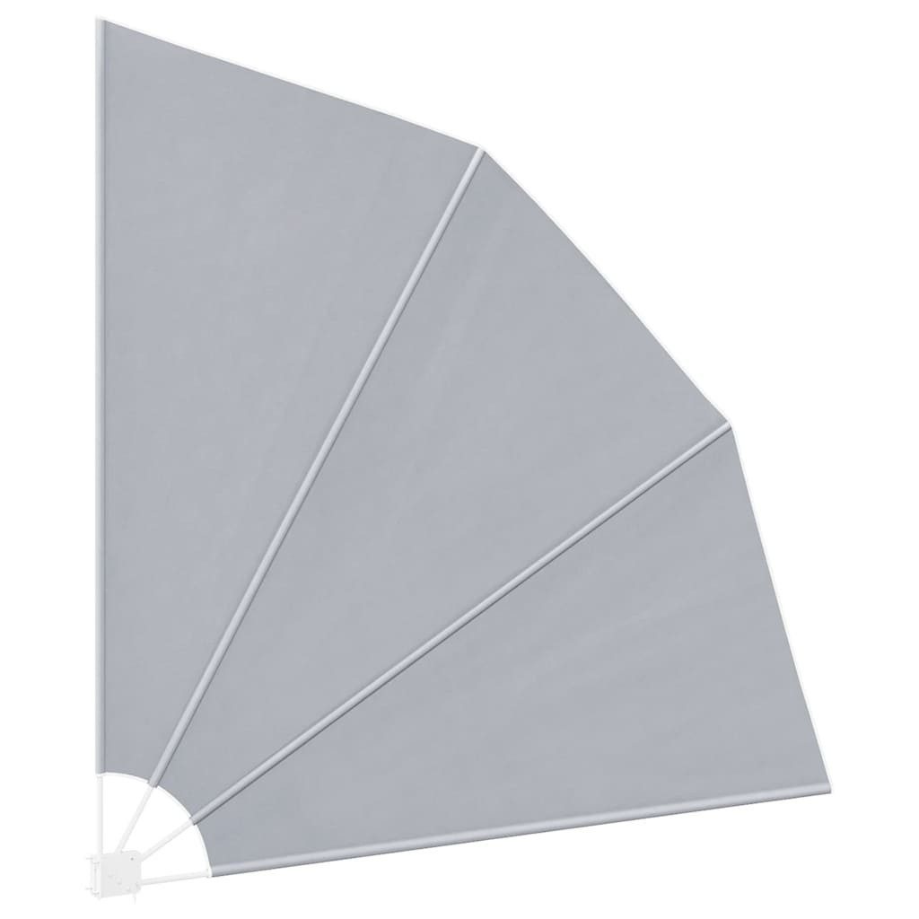vidaXL Sonnenschirm Faltbarer Balkonfächer Grau 210×210 cm, Balkonfächer Grau 210x210cm Balkonsichtschutz Seitenmarkise Terrasse – Bild 4 von 5