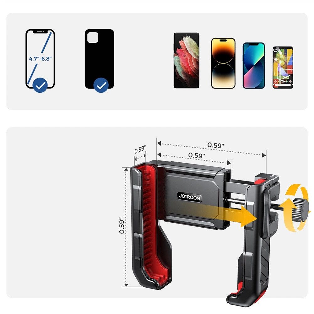 JOYROOM Handy-Halterung Telefonhalter für Roller, Fahrrad, Motorrad - Halterung 4,7-7 Zoll – Bild 4 von 5