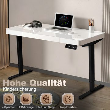Randaco Schreibtisch Elektrisch höhenverstellbares Tischgestell bis belastbar 80kg Schwarz, Stahl