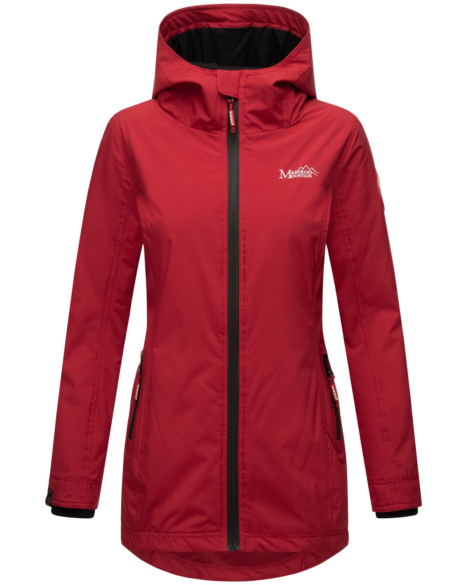 Marikoo Kapuze sportliche Outdoorjacke Übergangsjacke Honigbeere mit Dark Red