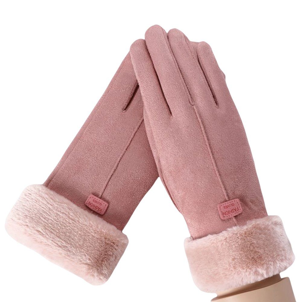 Reiten Verdickung Handschuhe Blusmart pink Winter Handschuhe Fleecehandschuhe Warm Damen Touchscreen