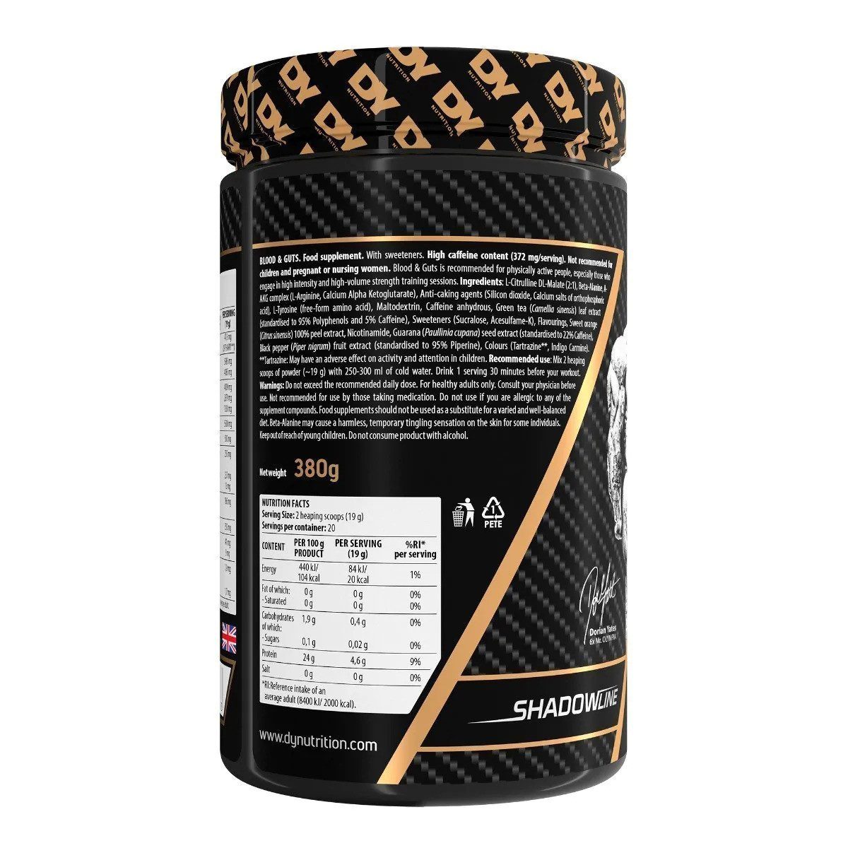 DY Nutrition Blood Guts 380g - Strawberry Pulver, 380 g, Pulver