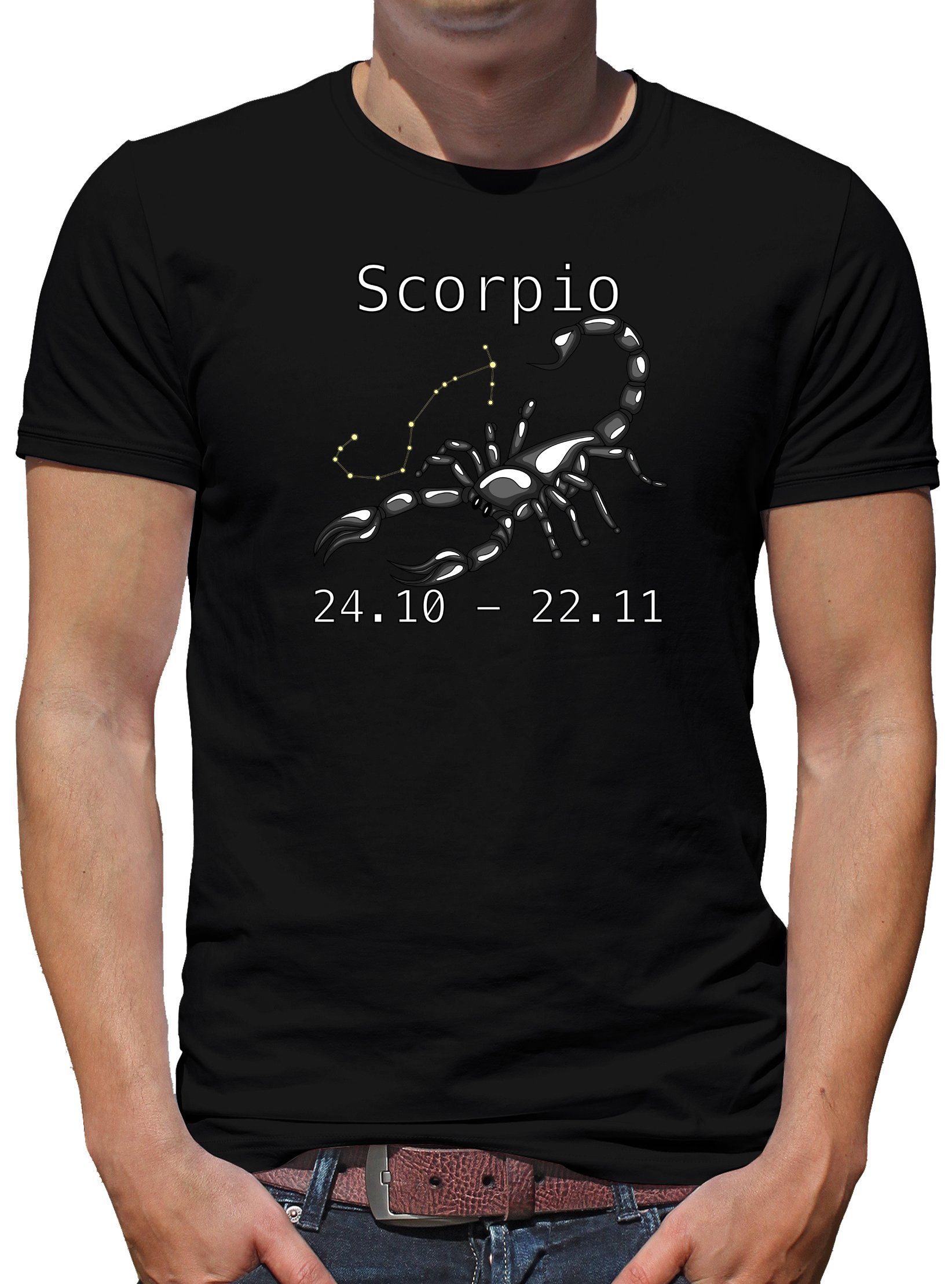 Print-Shirt Sternzeichen Skorpion Modern Art
